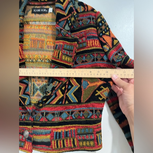 Vintage 80s 90s Multicolor Southwestern‎ Moto Style Jacket Sz. S - Picture 9 of 9